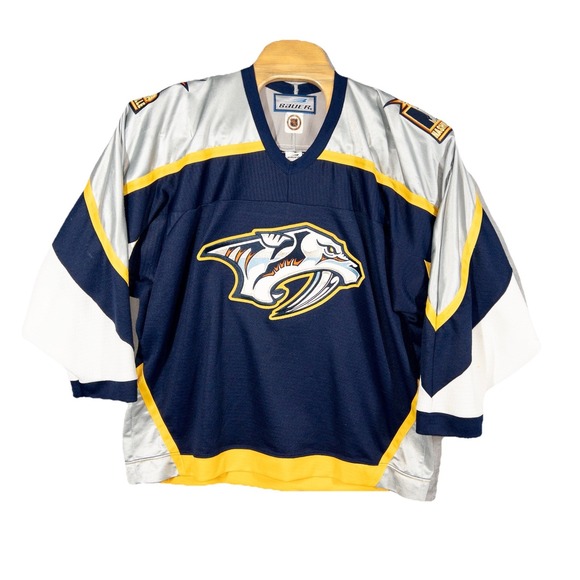Vtg Bauer Nashville Predators Hockey‎ Jersey Mens Large NHL Made In Canada